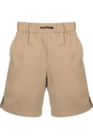 Halfboy Shorts con cordones en la pretina y logo bordado