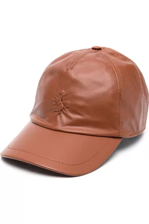 FERRARI Gorras - Embossed-logo leather cap