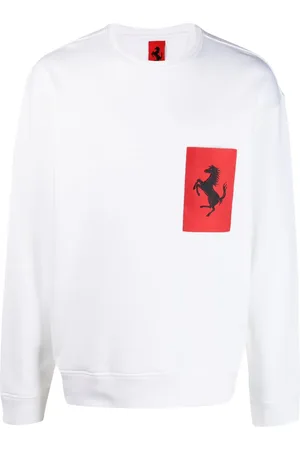 FERRARI Sudadera con cuello redondo y logo estampado