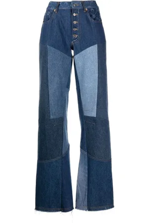 Marine Serre Pantalones de mezclilla anchos