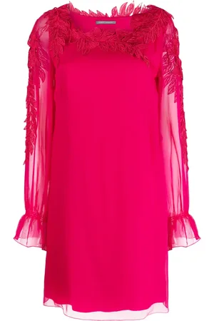 Alberta Ferretti Vestido corto de seda manga larga