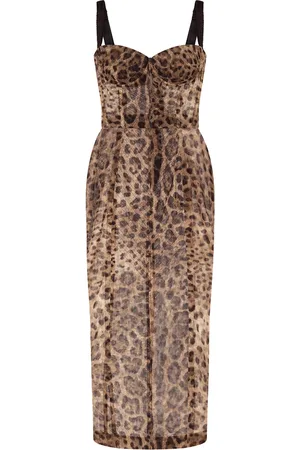 Dolce & Gabbana Vestido estilo bustier con motivo de leopardo