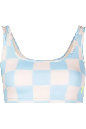 P.E Nation Bra deportivo con aberturas y cuadros estampados