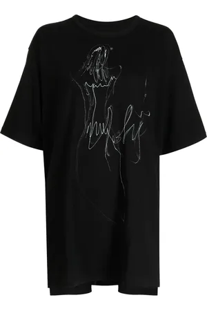 YOHJI YAMAMOTO Playera manga corta con ilustración estampada