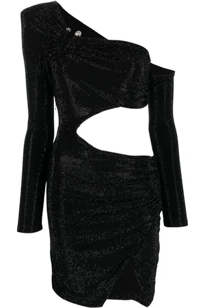 Philipp Plein Vestido con aberturas y detalles de strass
