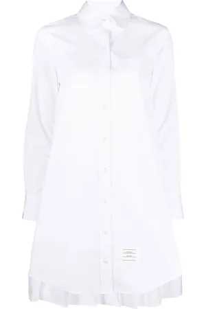 Thom Browne Vestido camisero con detalles plisados