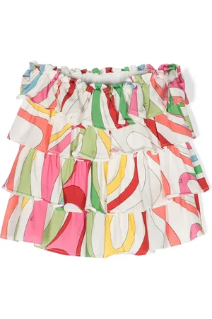 PUCCI Junior Falda corta a capas con volantes