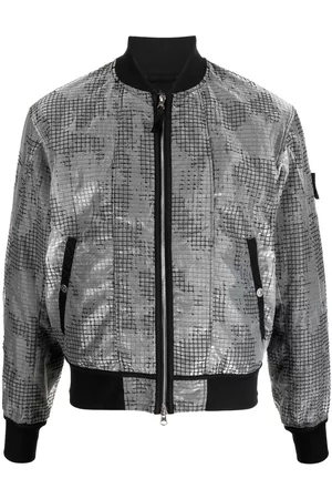 Stone Island Chamarra bomber con panel de malla