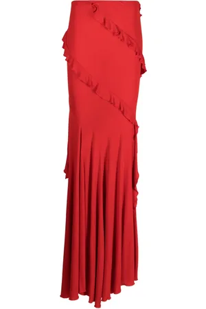 BLUMARINE Falda larga con detalle de volantes