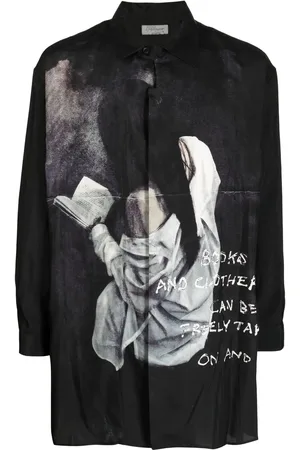 YOHJI YAMAMOTO Camisa manga larga con estampado gráfico