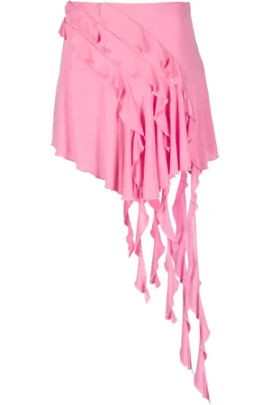 BLUMARINE Falda asimétrica con volantes