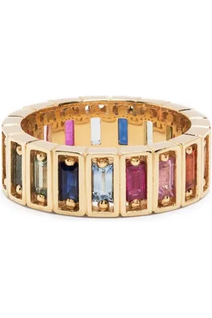 Suzanne Kalan Anillo infinito en oro amarillo de 18kt con zafiros