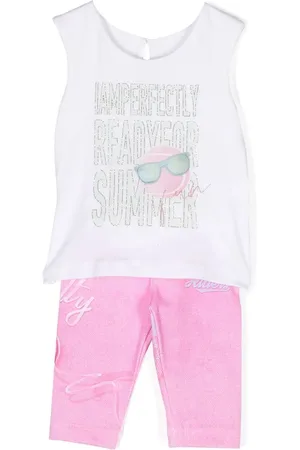 Lapin House Set de leggins con eslogan estampado y glitter