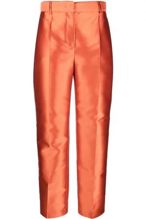 Alberta Ferretti Pantalones rectos con efecto satinado