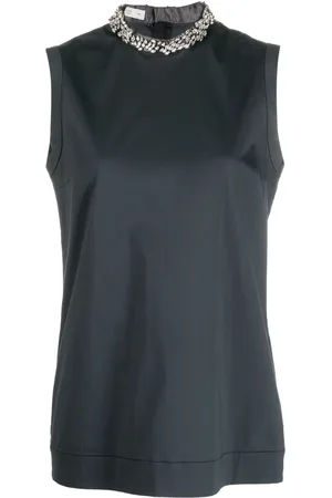 Prada Blusa con detalles de strass 2000
