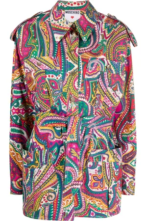 Moschino Sobrecamisa con cinturón y estampado de cachemira 2000