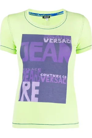 VERSACE Playera con logo estampado y cuello redondo 2000