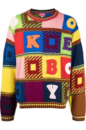 Kenzo Suéter con diseño patchwork y detalle de crochet