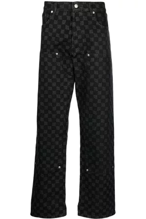MISBHV Pantalones rectos con monograma estampado