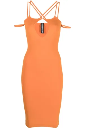 ANDREADAMO Vestido midi con detalle de tiras
