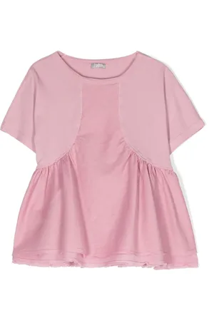 Il gufo Playera manga corta con volantes