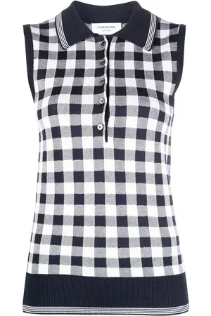 Thom Browne Playera tipo polo a cuadros gingham