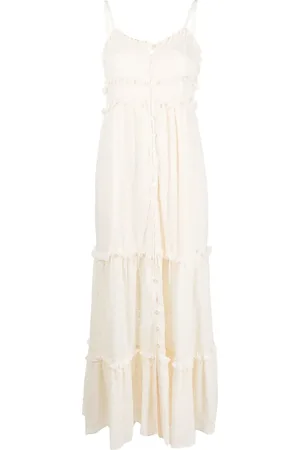 Liu Jo Vestido largo fruncido con bordado floral