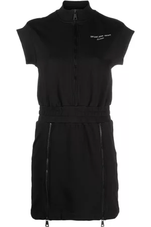 VERSACE Vestido estilo sudadera con logo bordado