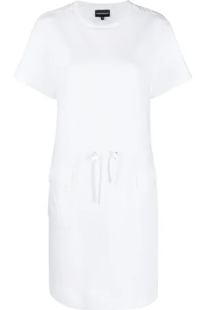 Emporio Armani Vestido manga corta con parche del logo