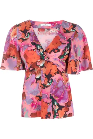 Paul Smith Blusa con estampado abstracto y detalle fruncido
