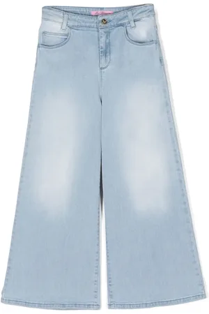 MISS BLUMARINE Jeans anchos con mariposas estampadas