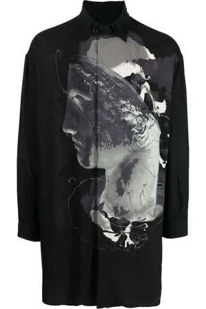 YOHJI YAMAMOTO Camisa manga larga con estampado gráfico