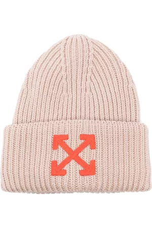 OFF-WHITE Gorro tejido de canalé con motivo Arrows