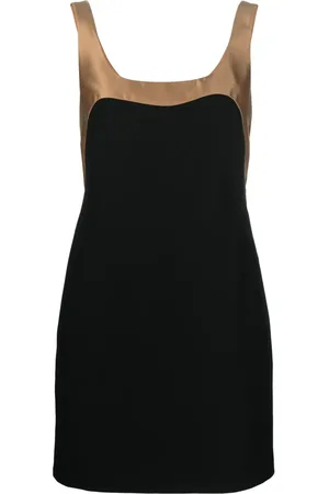 VALENTINO GARAVANI Vestido de seda recto con diseño color block