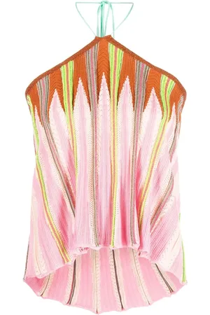 FORTE FORTE Top con cuello halter y motivo en zigzag