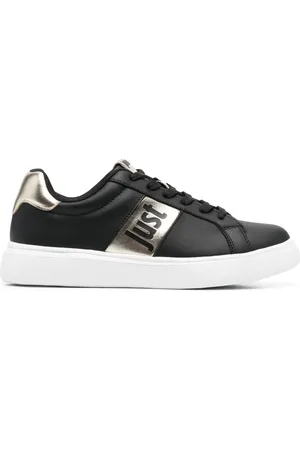 Roberto Cavalli Tenis con rayas metalizadas y logo