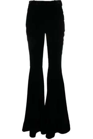 Saint Laurent Pantalones acampanados con tiro alto