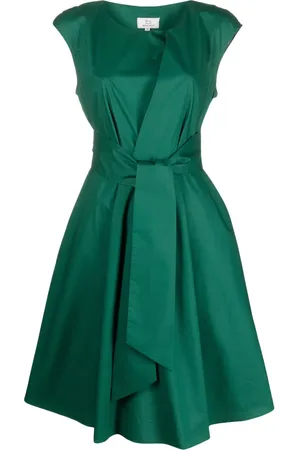 Woolrich Vestido midi con moño en la cintura