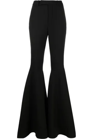 Saint Laurent Pantalones acampanados con tiro alto