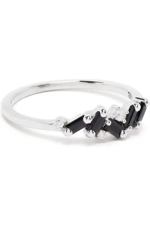 Suzanne Kalan Anillo en oro blanco de 18kt con diamantes y zafiros