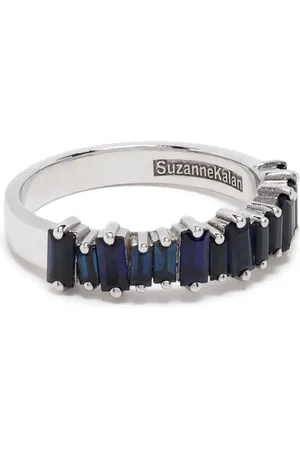 Suzanne Kalan Anillo Halfway en oro blanco de 18kt con zafiro