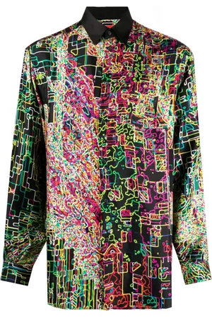 FERRARI Camisa de seda con estampado gráfico