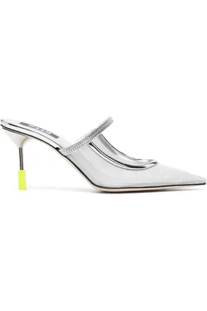 Msgm Mules con detalles de malla y tacón de 90mm