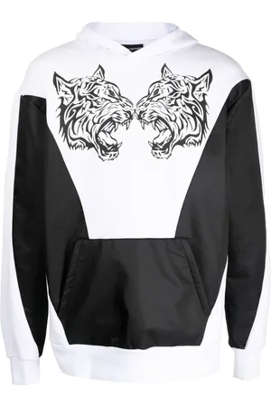 Philipp Plein Hoodie con paneles y motivo Tiger
