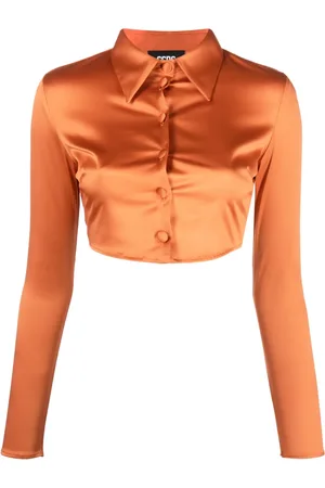 GCDS Camisa corta con diseño satinado
