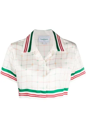 Casablanca Camisa de seda Tennis Check
