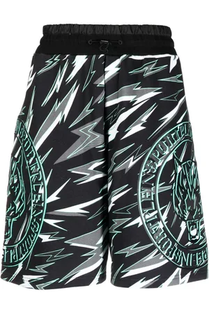 Philipp Plein Bermudas estilo jogging con estampado de tigre