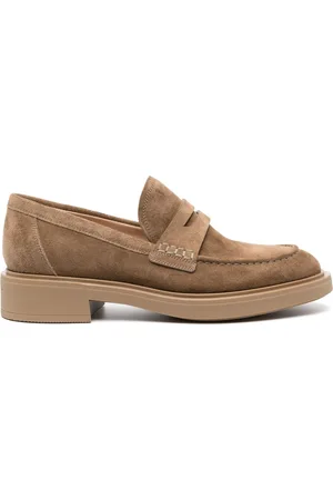 Gianvito Rossi Mocasines de gamuza con puntera redonda