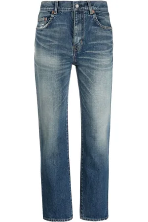 Saint Laurent Jeans rectos con tiro alto