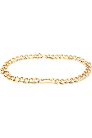 CHANEL Cinturón con placa del logo 1990-2000